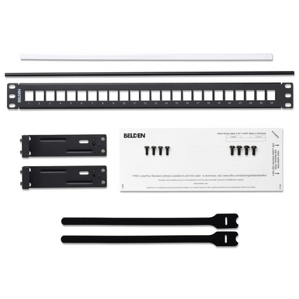 KCONN PATCH PANEL 24-P 1U BLK