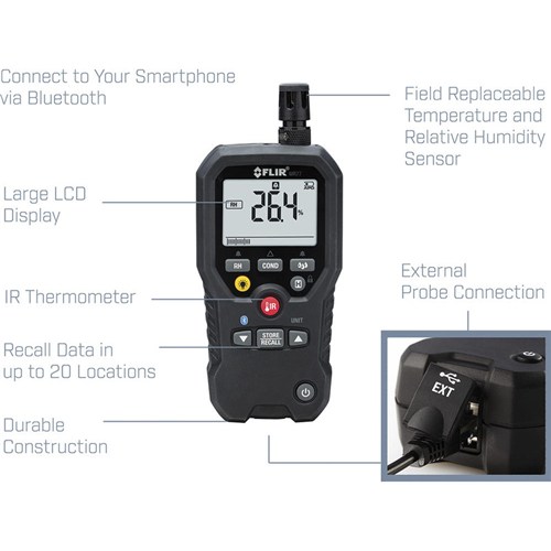 MOISTURE METER W/ BUILT-IN IR w/ NIST